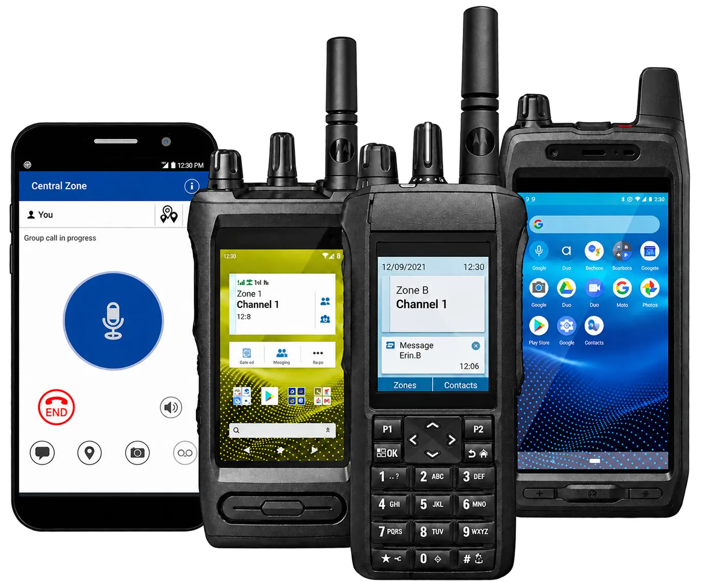 Equipos profesionales de radiocomunicación y tecnología PoC